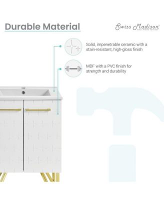 Annecy 24" Freestanding Bathroom Vanity in Galaxy White with Sink Top