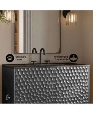 36" MDF Freestanding Bathroom Vanity, 3-Hole Widespread Sink Top