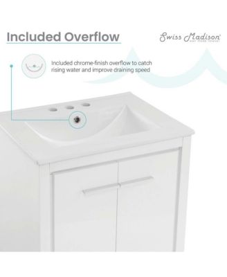 Virage 24 in. White Bathroom Vanity With White, 3-Hole Ceramic Sink Top