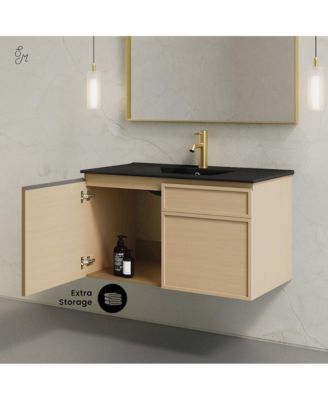 36" Wood Wall-Mounted Bathroom Vanity Sink Top