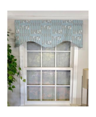 Paddle Away Cornice  100% Cotton with Fully Lined 3" Rod Pocket Valnance for Windows 50" x 17" Spa