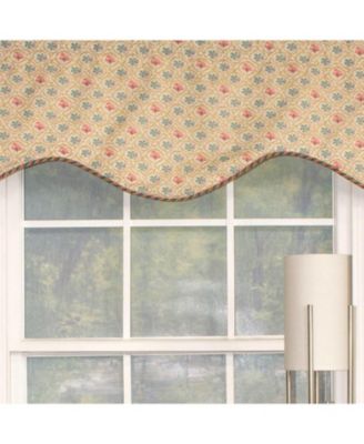 Lake Blossom Corded Cornice 100% Cotton with Fully Lined 3" Rod Pocket Valnance for Windows 50" x 17" Multi