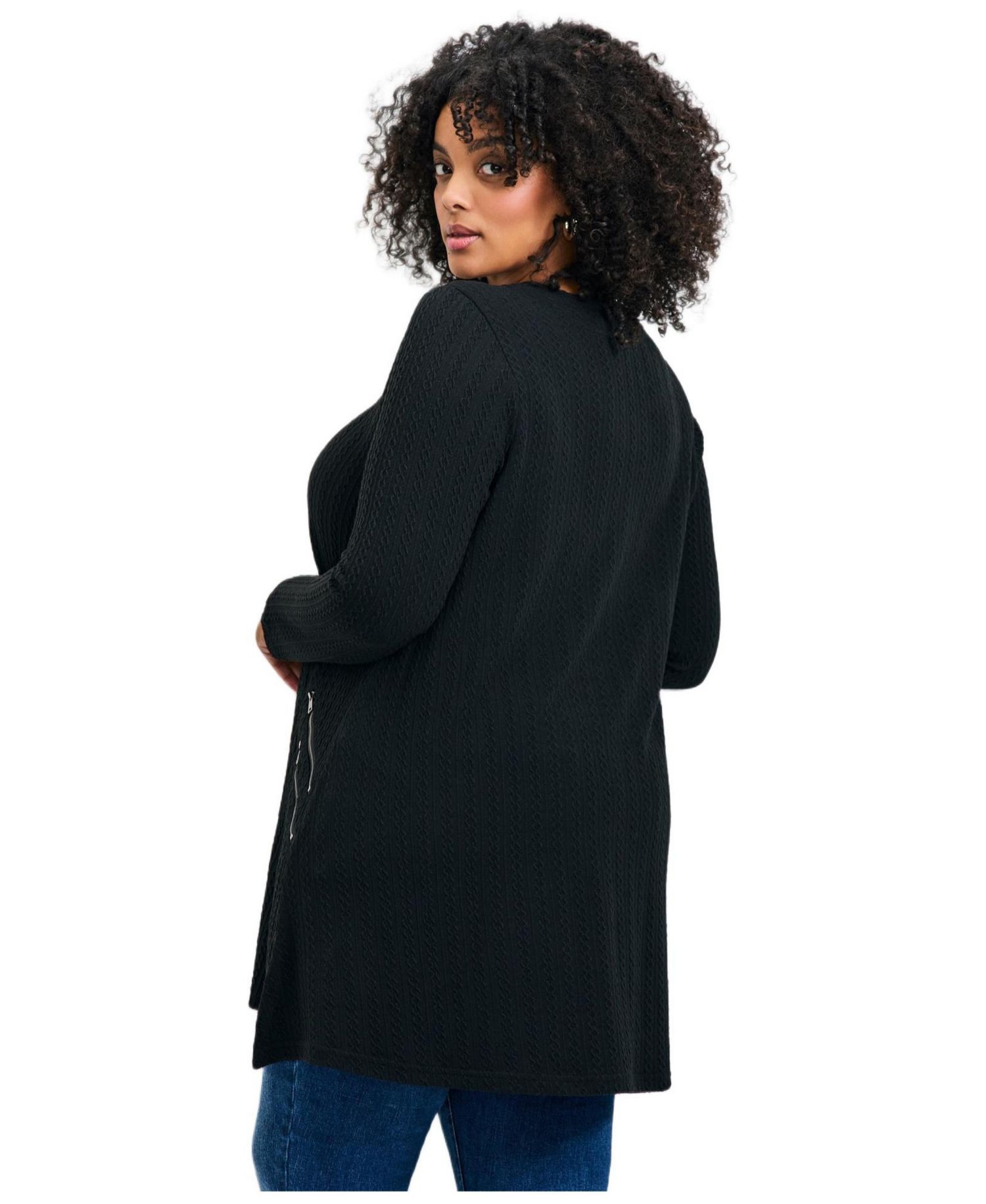 Women's Plus Size Alina Hacci Zip Detail Tunic