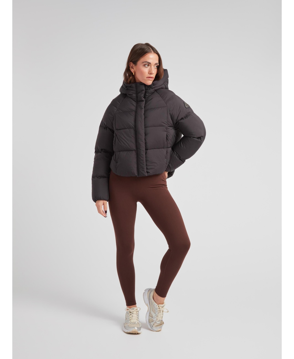 JACK1T Women's Cloud Cropped Hooded Puffer Jacket