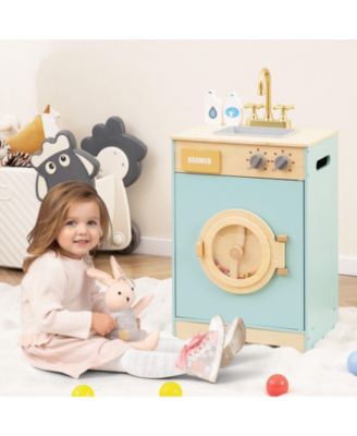 Kids Washer Playset Toy Washing Machine with Laundry Detergent