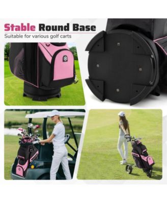 Molded Lock Top Golf Cart Bag with 14-Way Full Length Dividers and 11 Pockets