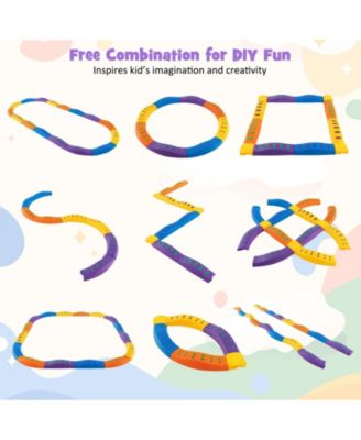 Colorful Kids Wavy Balance Beam with Textured Surface and Non-slip Foot Pads