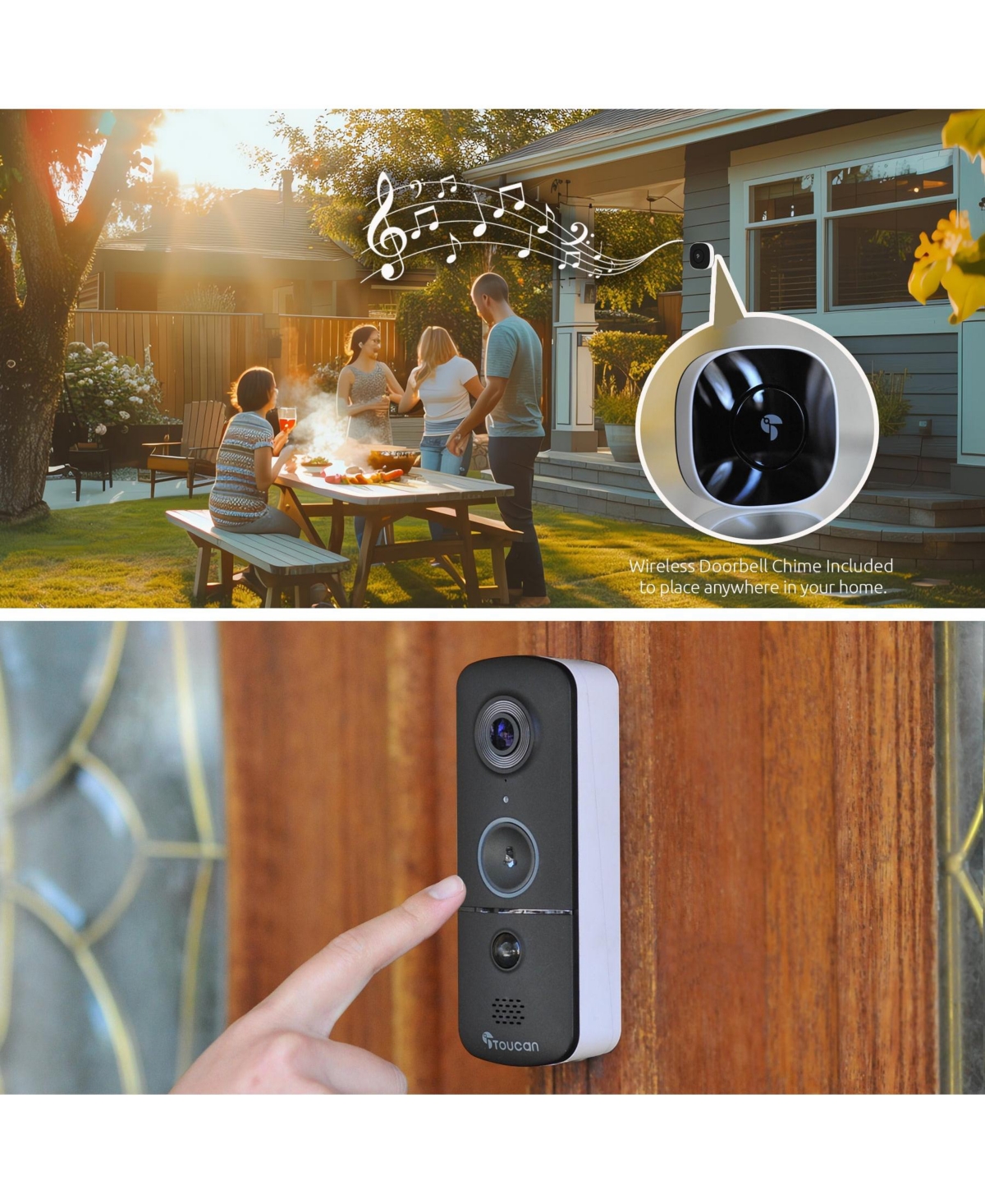 Toucan Wireless Video Doorbell V3 No Subscription Required