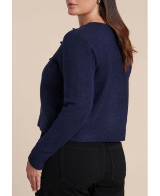 Women's Plus Size Pleated Cardigan