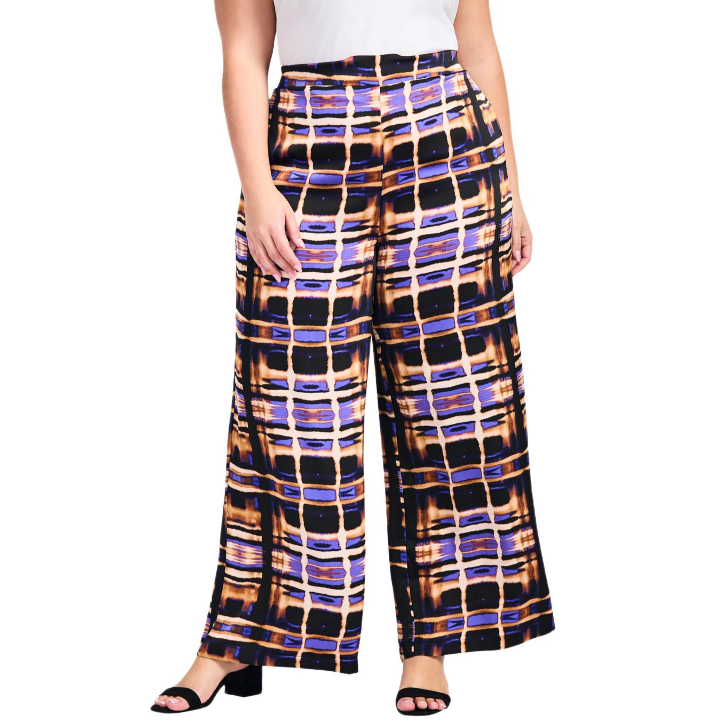 Women's Plus Size Goldi Wide Leg Satin Pant