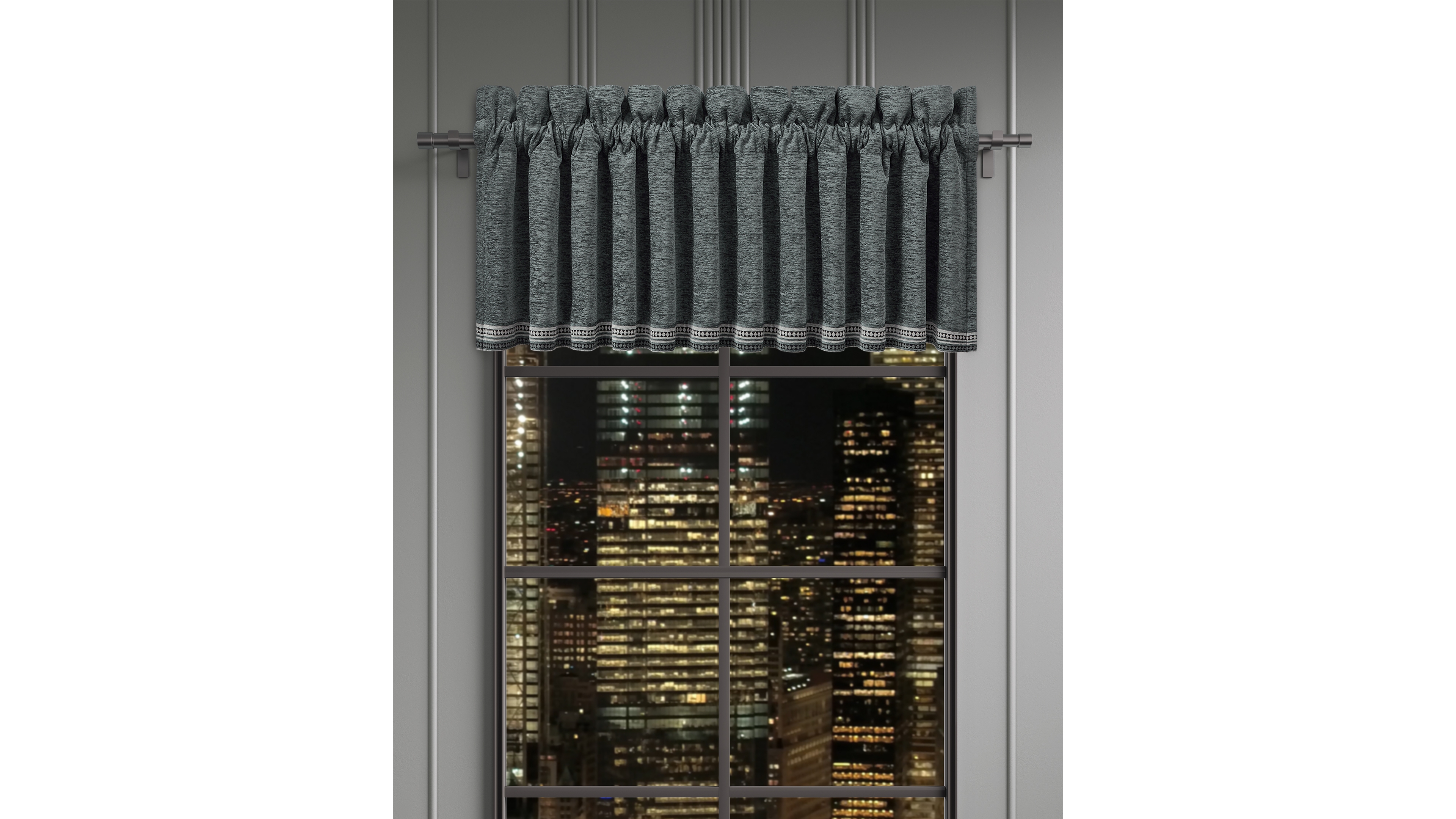 J Queen New York Parallel Window Straight Valance, 18" x 88"