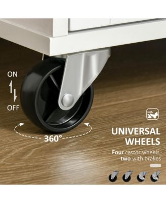 41" Kitchen Storage Utility Island w/ Wheels, Drawers & Towel Rack,