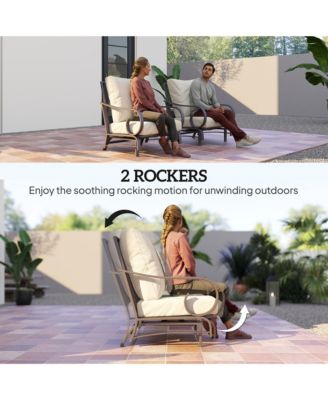 5 Piece Patio Furniture Set with 2 Rockers Outdoor Furniture