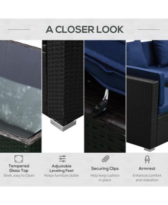 7pc Sectional Wicker Patio Furniture,