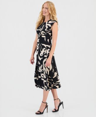 Women's Ruched-Front Midi Dress