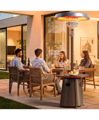 50,000 BTU Propane Patio Heater with 28" Round Storage Table and Adjustable Thermostat