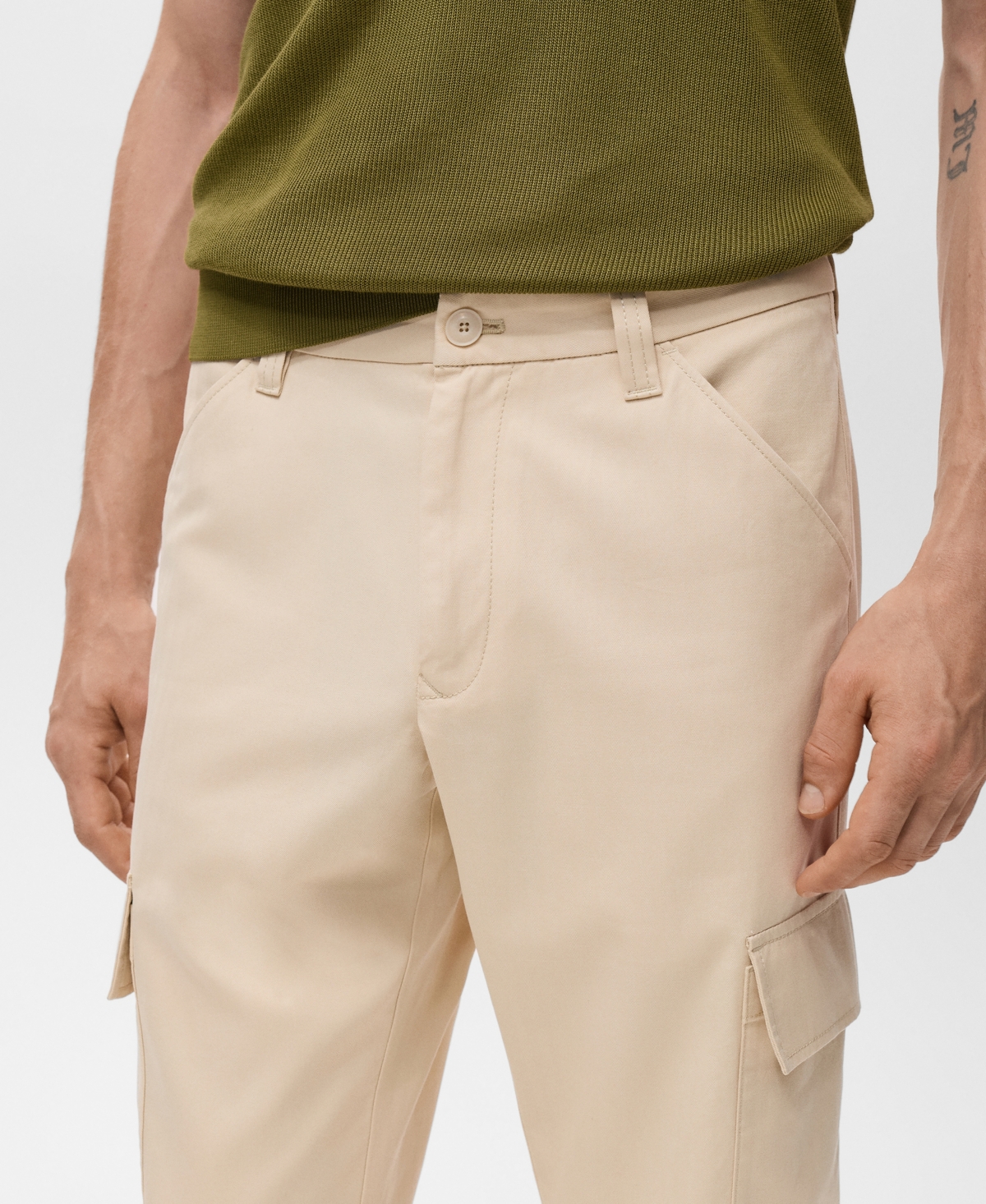 Mango Men's Cotton Lyocell Cargo Pants