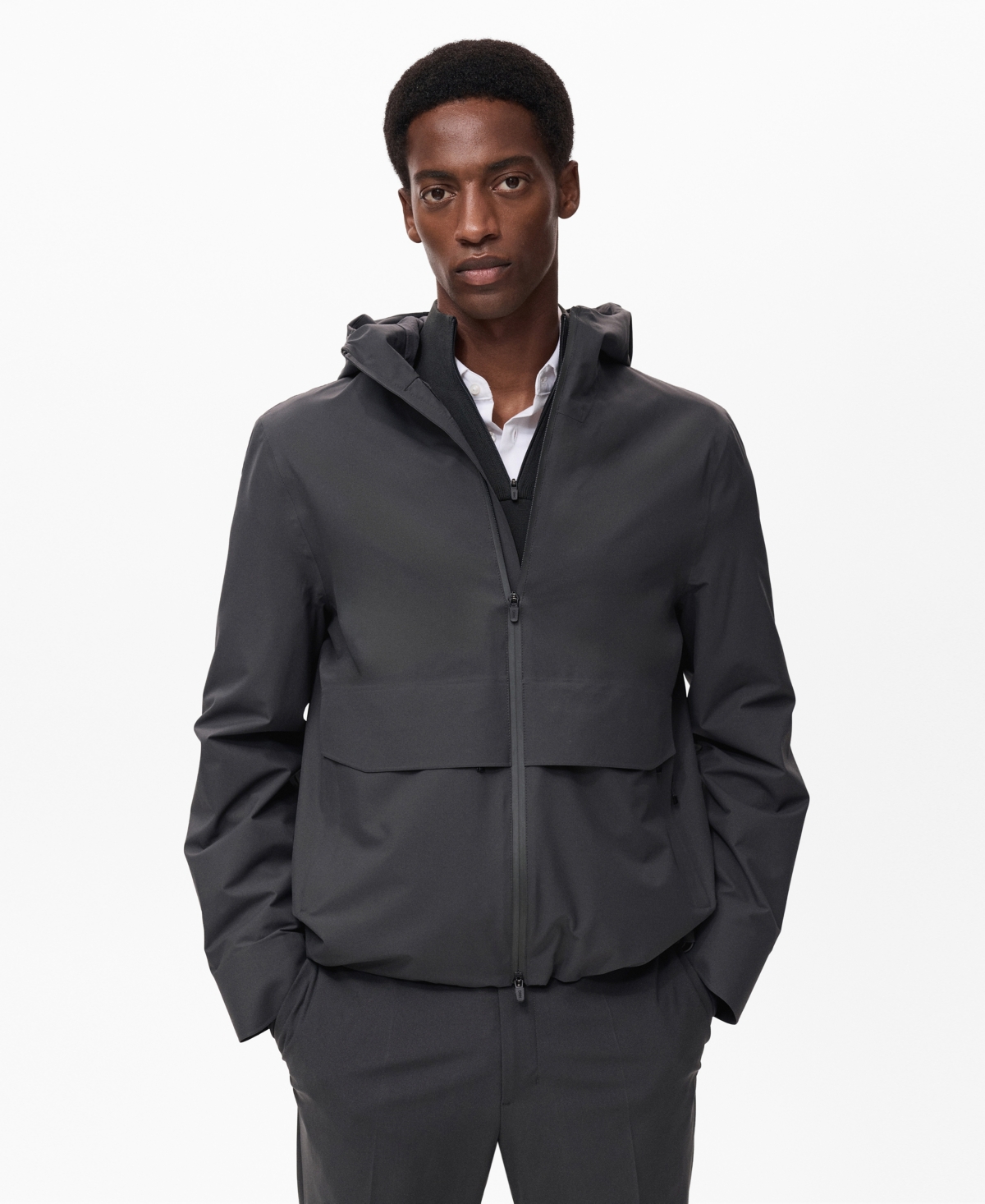 Mango Men's Water-Repellent Hooded Jacket
