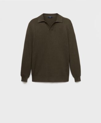 Men's Structured Cotton Polo Sweater