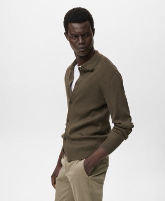 Men's Ribbed Knit Cardigan