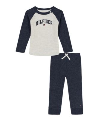 Tommy Hilfiger - Baby Boys 2-Piece Crewneck Top and Thermal Joggers Set