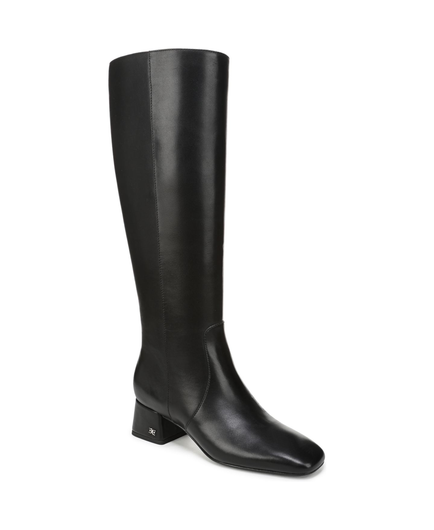 Женские ботинки Sam Edelman Porter Knee High Zipper Boots, Regular & Wide Calf, цвет: Чёрный кожаный — фото 1