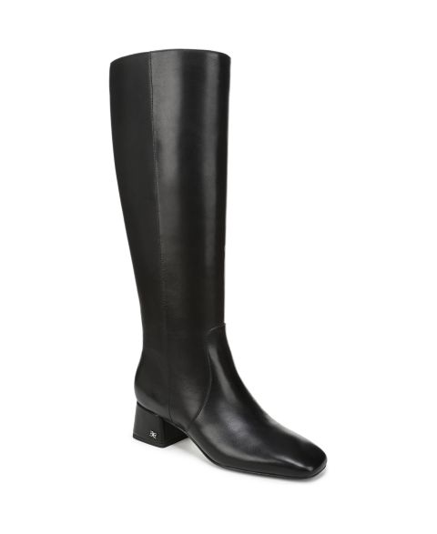 Женские ботинки Sam Edelman Porter Knee High Zipper Boots, Regular & Wide Calf, цвет: Чёрный кожаный