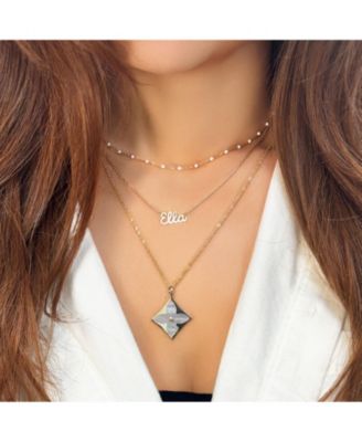 Mother of Pearl Luxe Flower Charm 14K Gold 17 millimeters