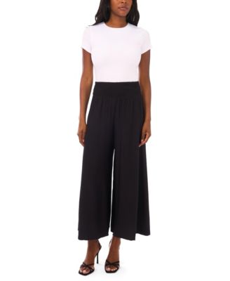 Women's Smocked-Waist Wide-Leg Pull-On Pants