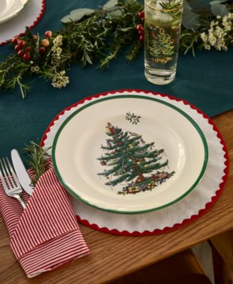 Christmas Tree Dinner Plates, Set of 8