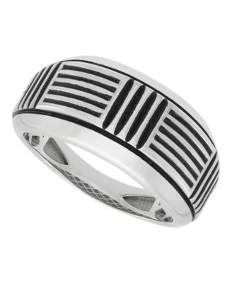 Men's Ring in Sterling Silver with Black Rhodium