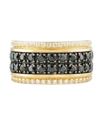 Men's Diamond Ring (2 ct. t.w.) in 14k Yellow Gold Plated Sterling Silver with Black Rhodium