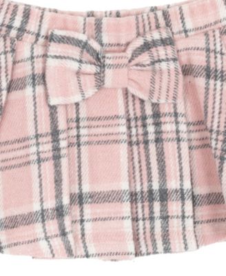 Baby Girls' 3D Butterfly Long-Sleeve Top and Plaid Skirt, 2-Piece Set