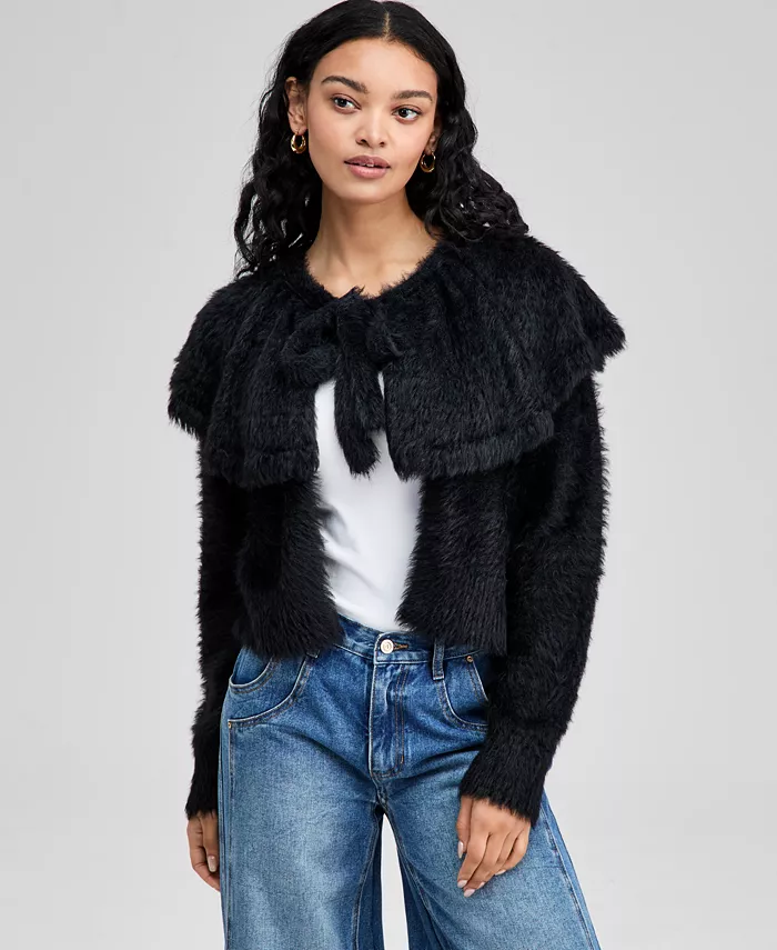 Women's Eyelash Cape Sweater