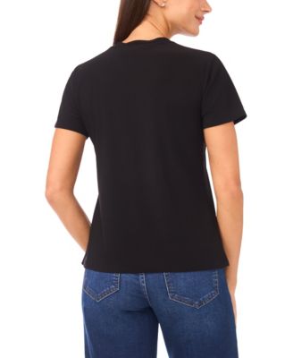 Women's Pull-On Heart Applique T-Shirt