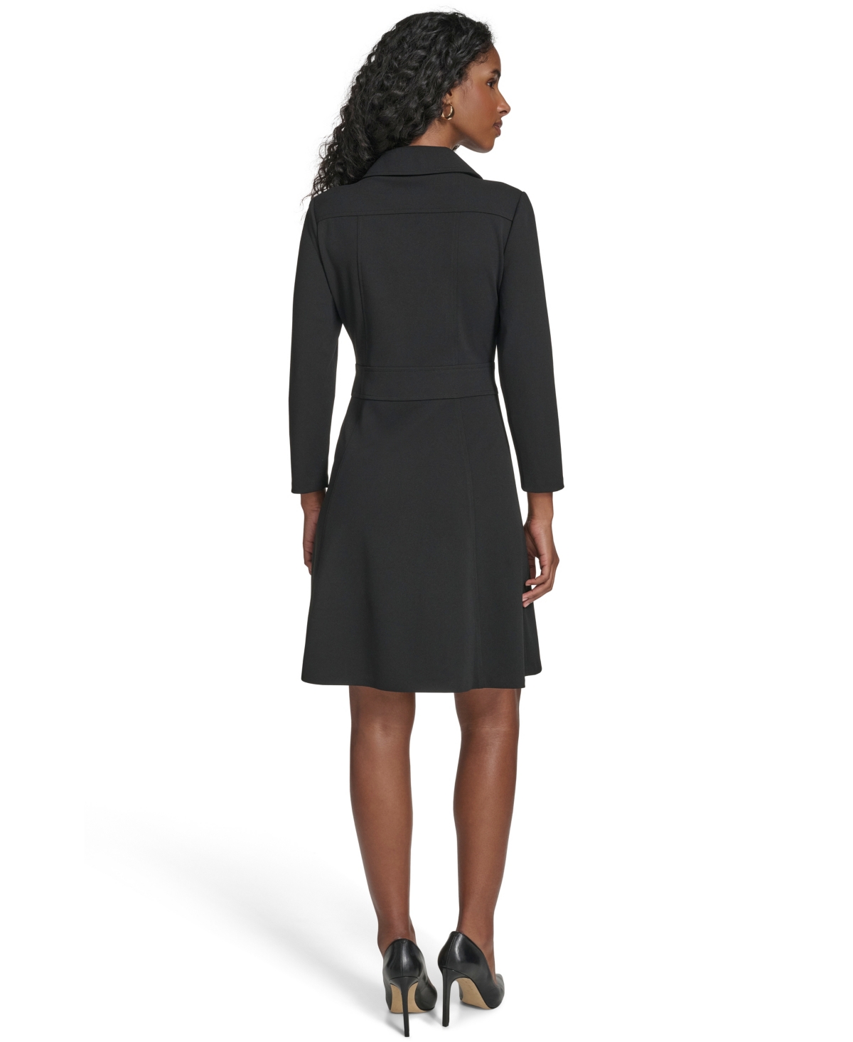 Tommy Hilfiger Women's Zip-Front Fit and Flare Dress