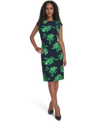 Women's Printed Cap Sleeve Shift Dress