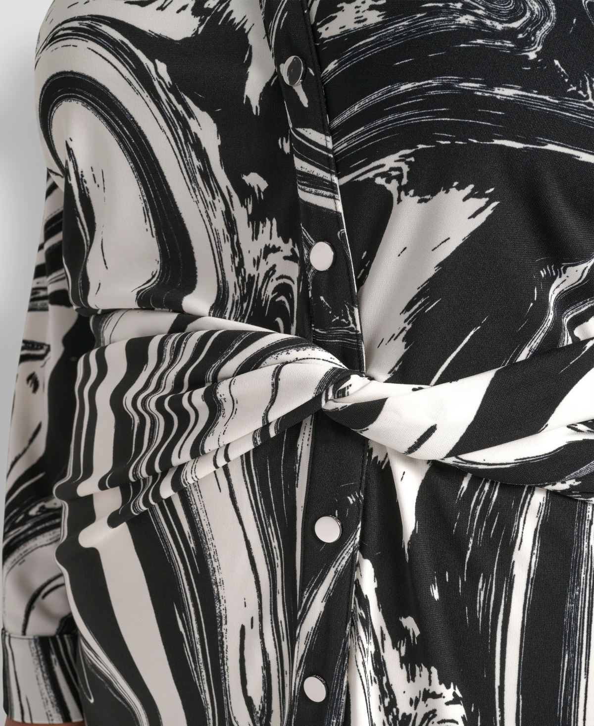 Dkny Plus Long-Sleeve Button Front Shirt Dress