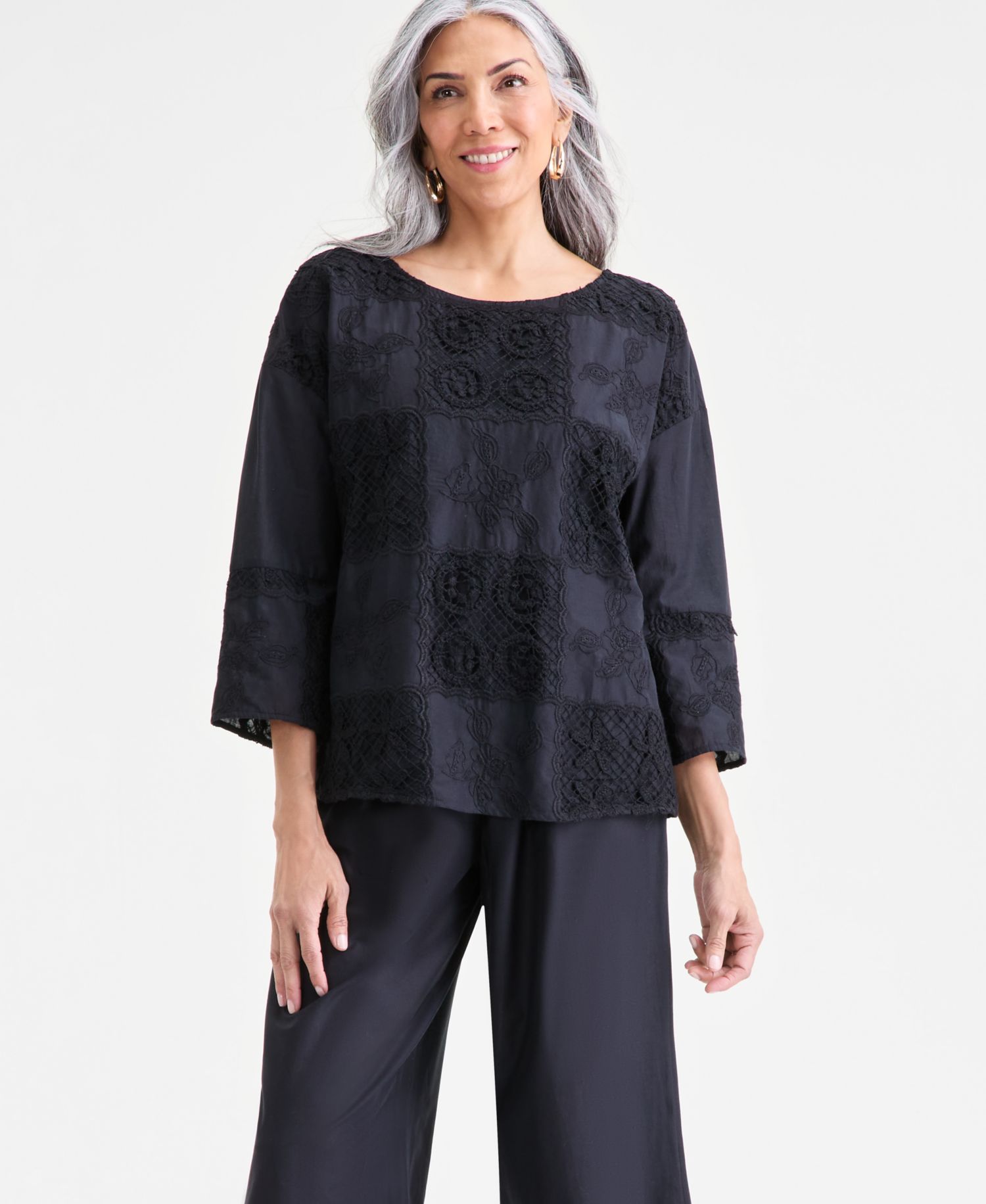 Women's Crochet Patchwork Top