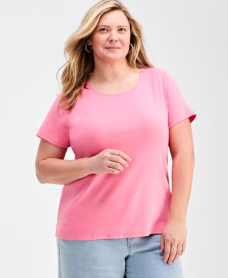 Women's Plus Size Short-Sleeve Scoop-Neck Top