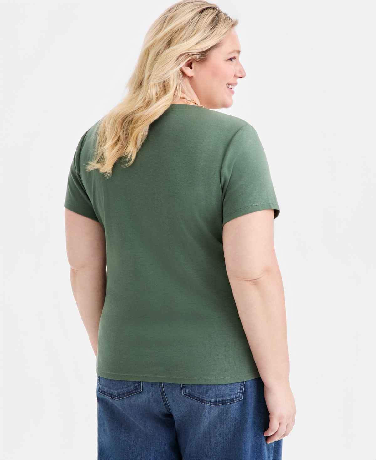 Style & Co Plus Short-Sleeve Henley Top