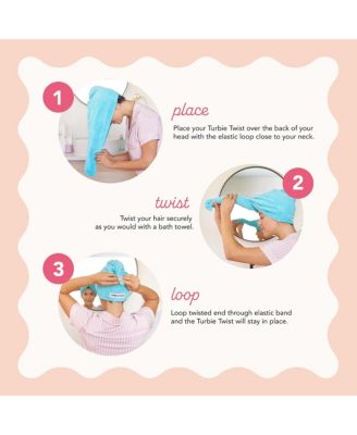 Hair Towel Wrap, 2-Pack – Quick-dry microfiber turban for women, men & kids ideal for curly, long, or thick hair.