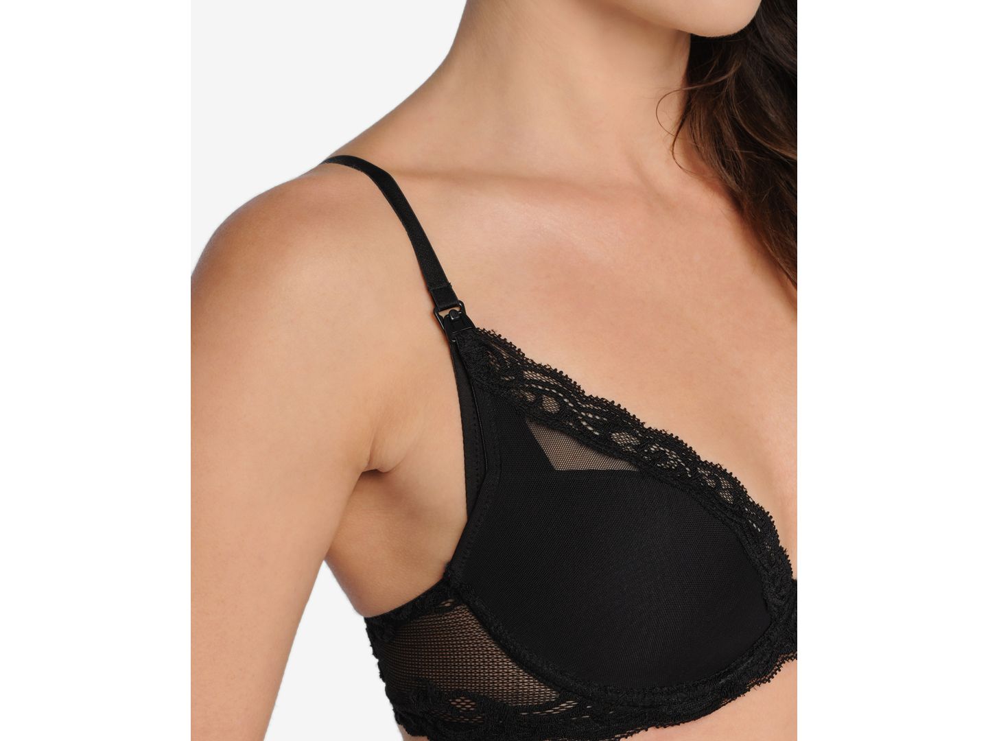 Бра Maternity Feathers Contour, глубокий вырез, кружево — Natori, цвет: Чёрный — фото 3