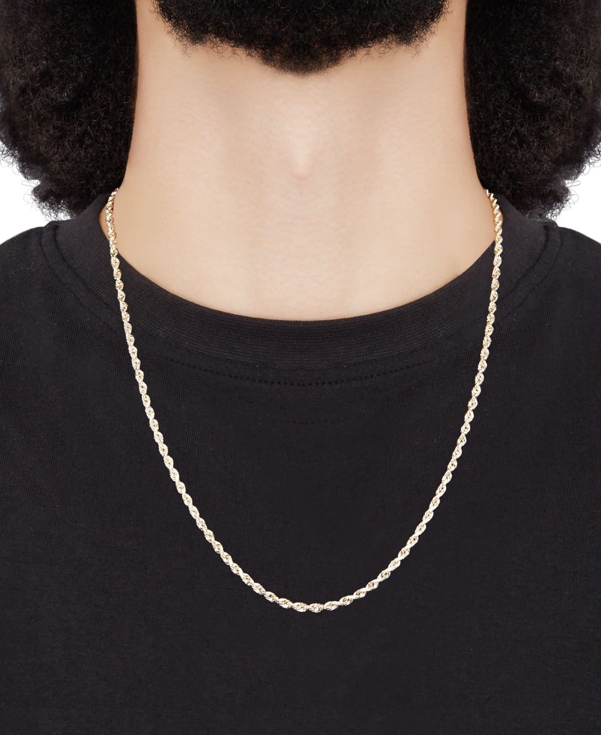 Macy's Glitter Rope Chain Necklace in 14K Yellow Gold