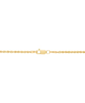 Glitter Rope Chain 24" Necklace in 10k Yellow Gold