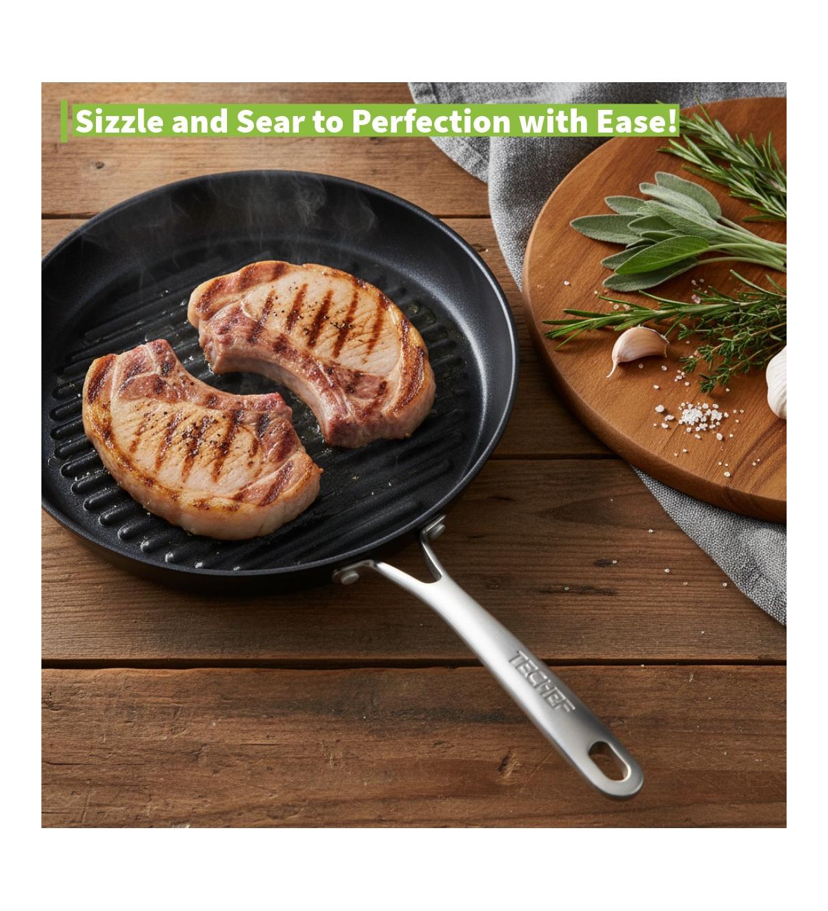 Techef - Onyx Collection - 12 Inch Grill Pan