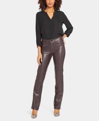 Women's Faux Leather Marilyn Straight Pants