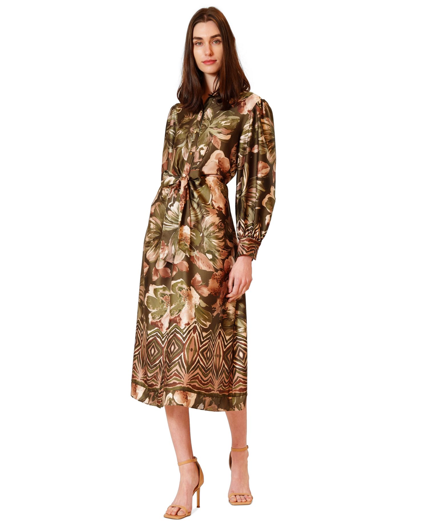 Women's Long-Sleeve Midi Shirtdress
