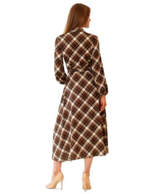 Women's Long-Sleeve Plaid Shirtdress
