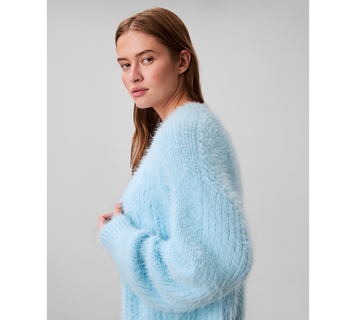 Calvin Klein Jeans Est.1978 Calvin Klein Women's Soft Cropped Cardigan Sweater In Blue